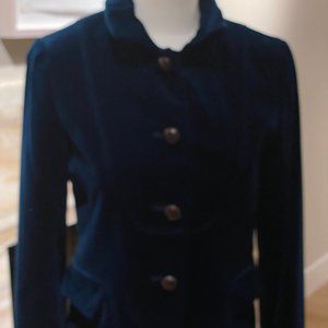 J CREW TEAL VELVET JACKET SIZE 6